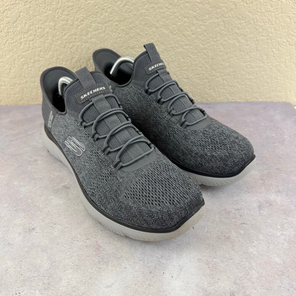 Skechers Summits Key Pace 232469W-CCBK Men's 9.5 W Wide Gray Slip-ins Shoes